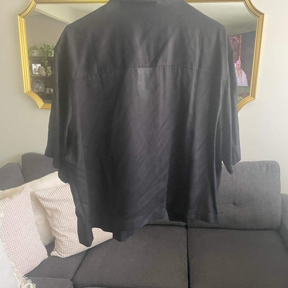 Cute silky or satin crop shirt